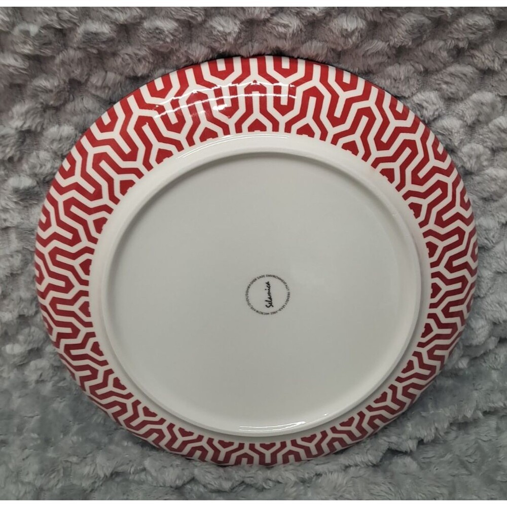 Set 4 Selamica Porcelain Dinner Plates Large 10.5" Dinnerware Ceramic Geometric - Picture 15 of 16